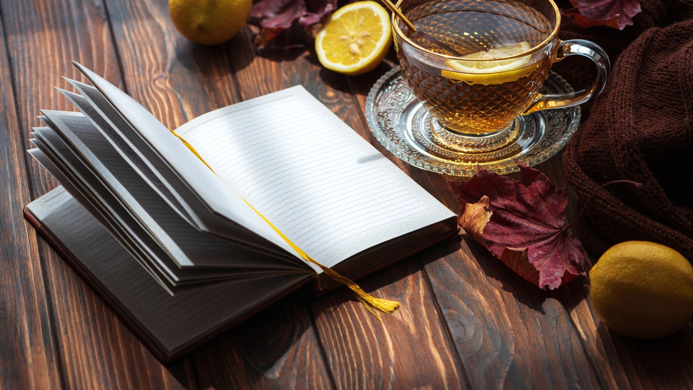 Cuaderno y escritura en un entorno tranquilo